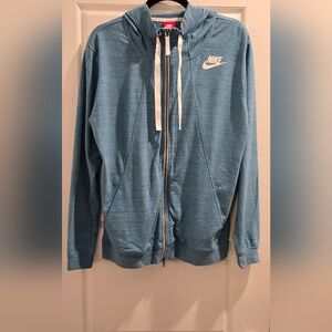 NEW - Nike Jacket Blue Women XL  Swoosh Full Zip Hoodie Sweater 924081 449